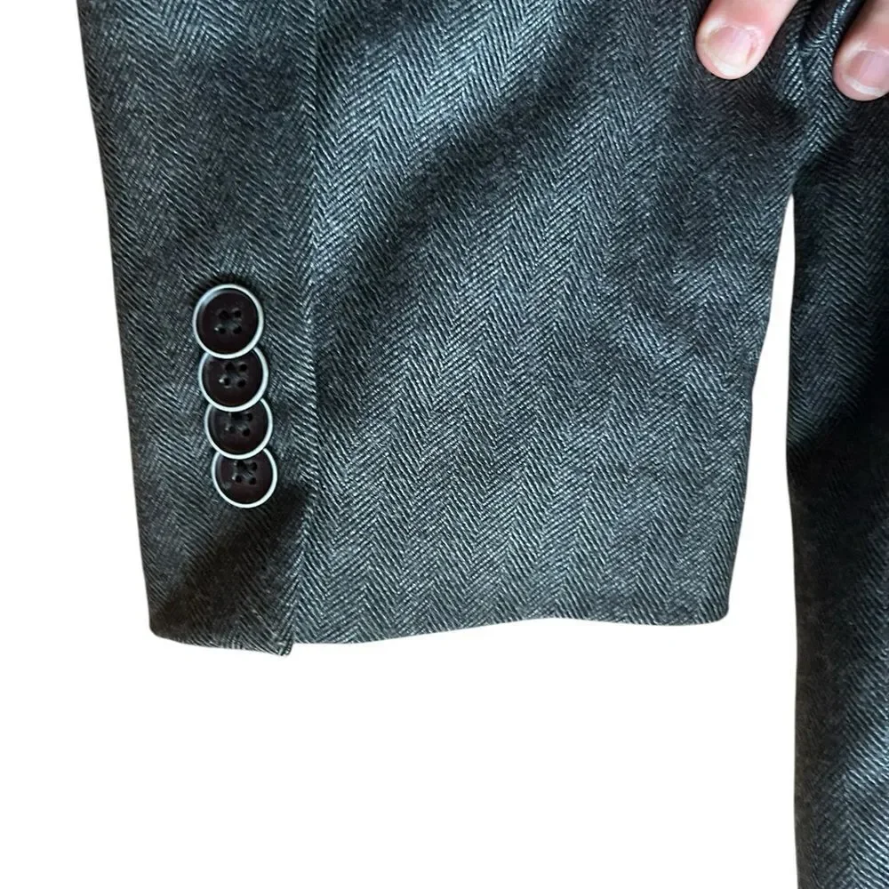 NEW Tommy Hilfiger Size 42L Blazer Wool Blend Gray‎ Plaid 2 Button